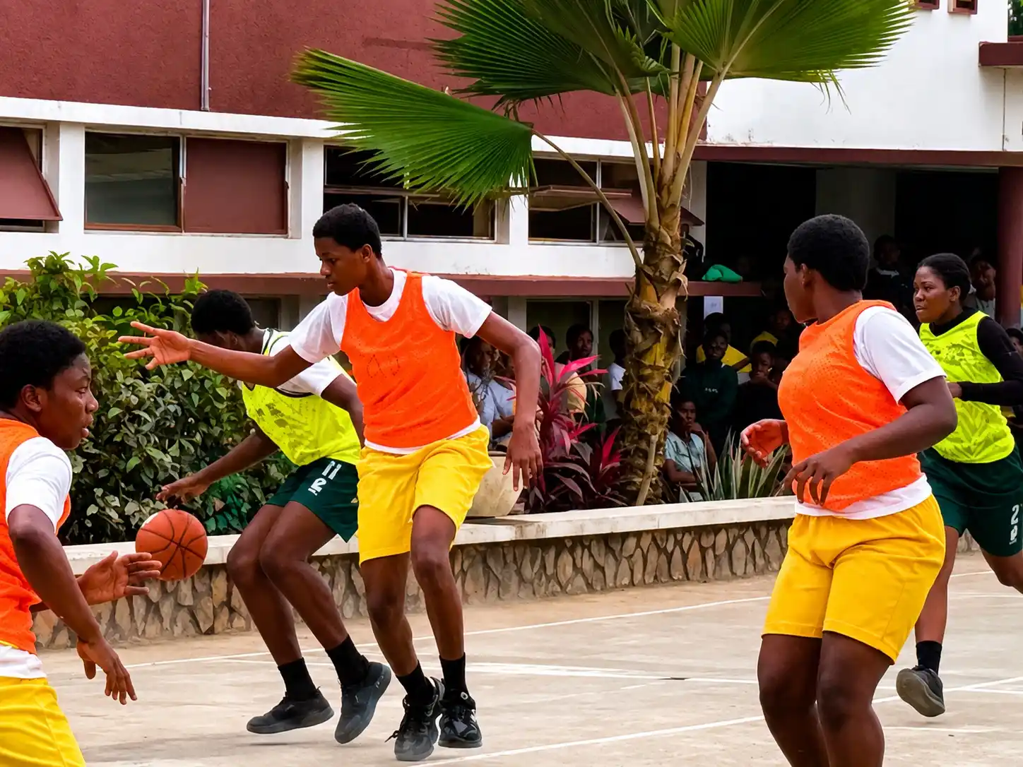Ghanaian youth basketball players