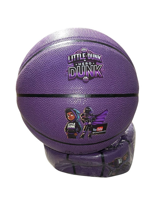 Official and youth-size purple Team Dunk character basketballs