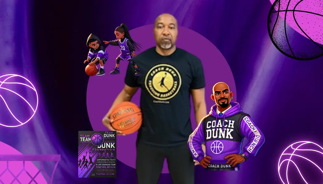Coach Alico Dunk holding a basketball